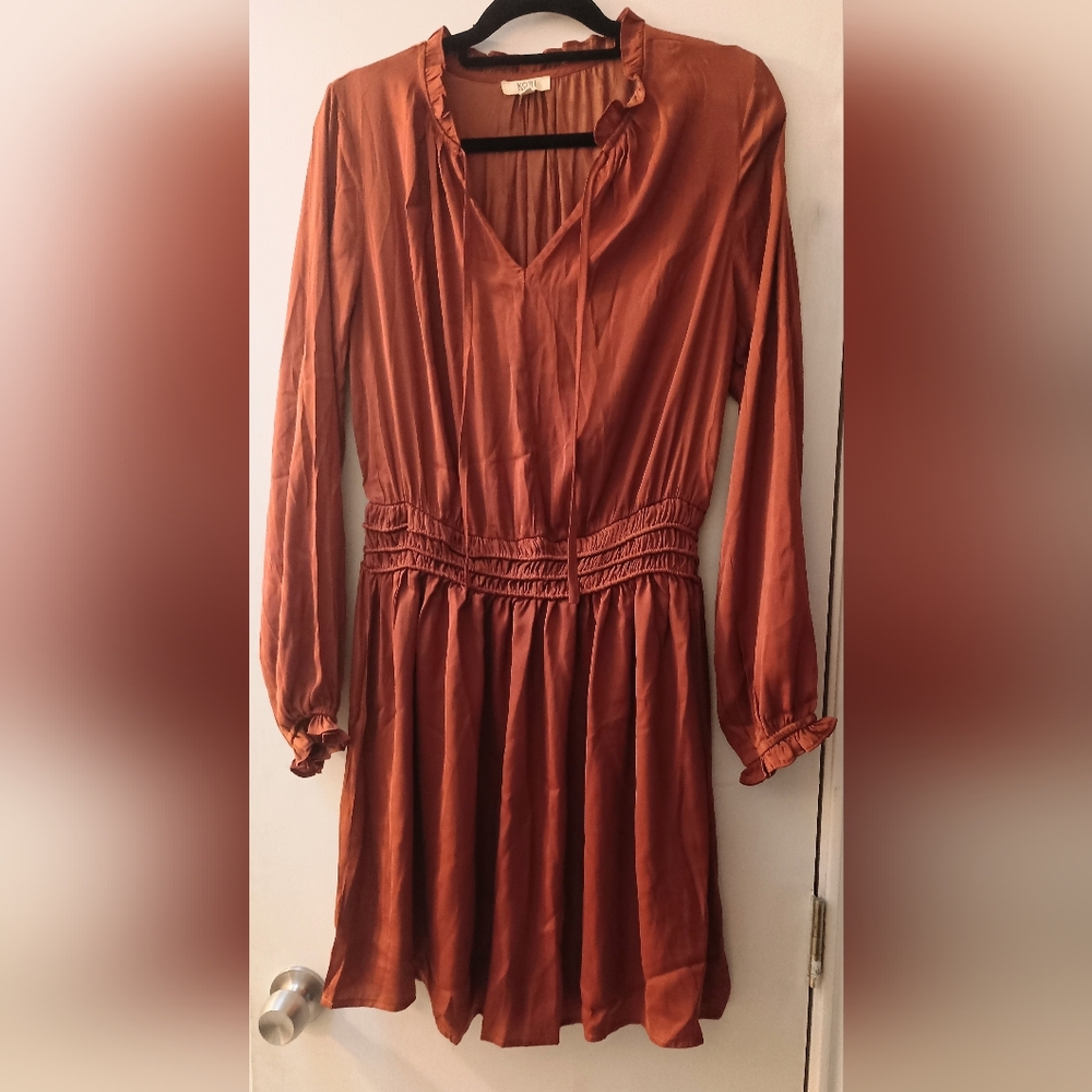 Kori America Long sleeve Dress Burnt Orange Size Medium NWOT